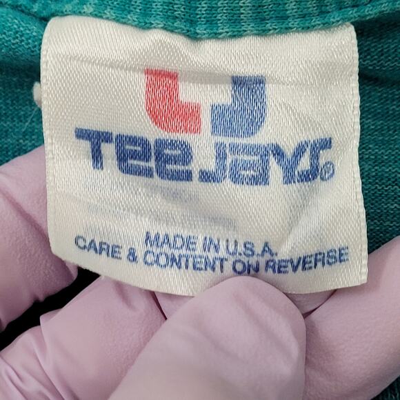 Vintage 90s MOD Stripes Blank Shirt S/M 20x28 Blue USA - Picture 5 of 13